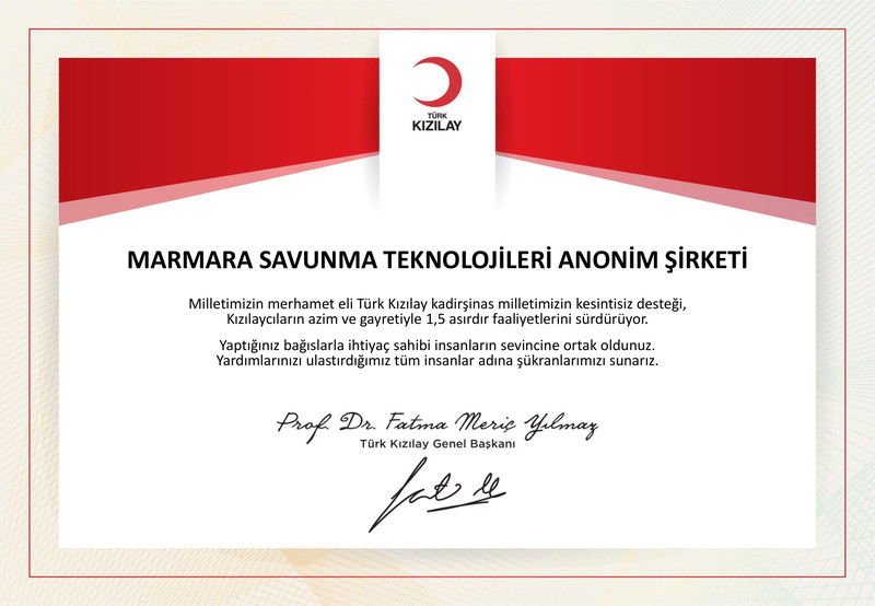 Türk Kızılay Takdir Belgesi